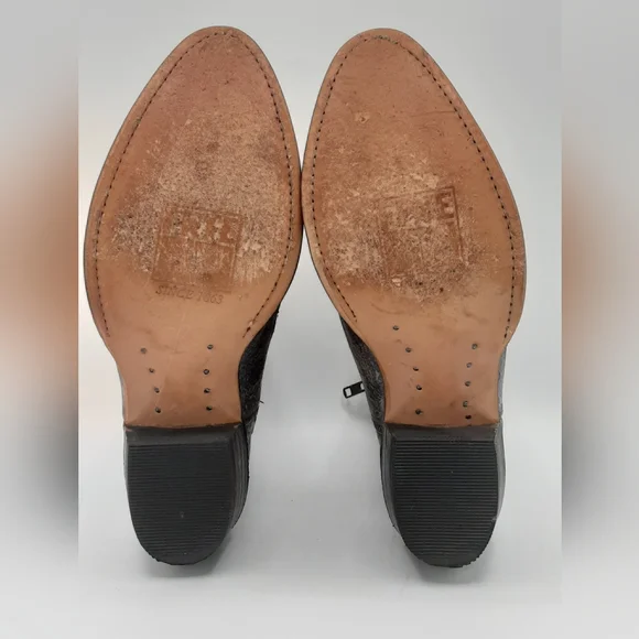 Frye Deborah Studded Metallic Leather Ankle Short Boots. - Picture 13 of 16